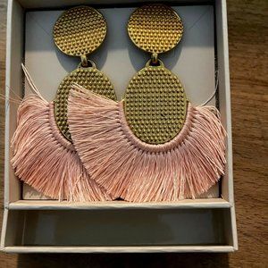 New in Box India Hicks Golden Fan Earrings